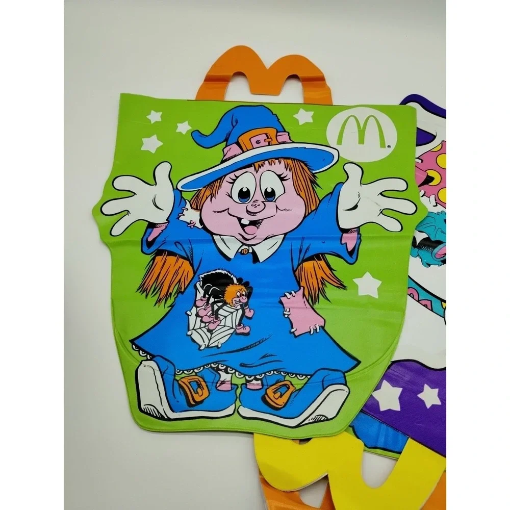 Lot Of 3 Vintage 1990 McDonald's Trick Or Treat Halloween Bags Glow In Dark